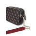 Designer Guess women bag featuring a monogram pattern and chain strap attachment