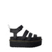 Dr. Martens black leather platform sandals for women displayed