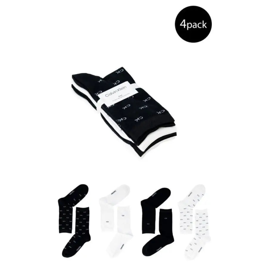 Calvin Klein women’s four-pack black and white socks from the Calvin Klein Underwear line