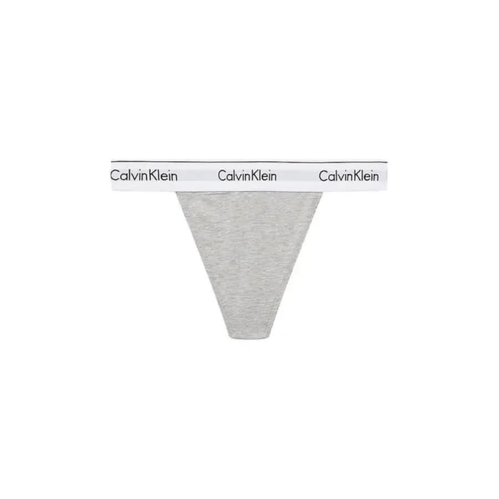 Gray Calvin Klein thong underwear with branded waistband for women