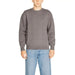 Gray crewneck sweater with textured pattern from Armani Exchange Men Knitwear