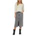 Gray denim midi skirt with front slit from Only Women Knitwear collection