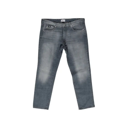 Gray faded denim straight-leg jeans from Gas with zip button closure