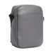 Gray leather messenger bag by Calvin Klein with zipper closure for men