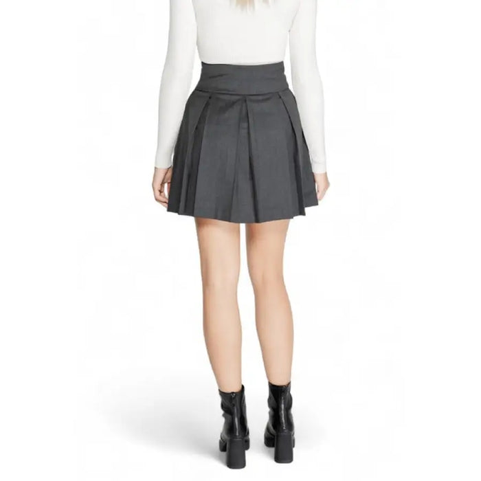 Gray pleated mini skirt with high waistband from Morgan De Toi for women