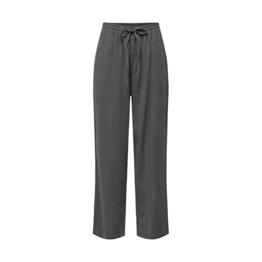 Gray wide-leg trousers with drawstring waist by Jacqueline De Yong for women