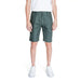 Antony Morato Men Shorts: Green knee-length shorts with white shirt and sneakers