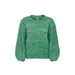 Green knit sweater with puffed sleeves and crew neck from Only Women Knitwear