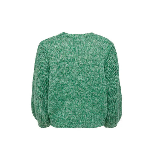 Green knitted sweater with puffed sleeves from Only Women’s Knitwear collection