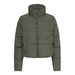 Urban style green puffer jacket with hood and zipper closure - Only Women Jacket