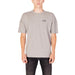 Grey EA7 logo t-shirt with short sleeves from EA7 for men, stylish and comfortable