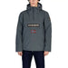 Grey Napapijri pullover anorak jacket featuring Norwegian flag emblem for men