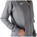 Grey Nike zip-up sweatshirt with front pockets for women from Nike Sweatshirts collection