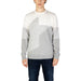 Grey and white geometric pattern long sleeve sweater by Antony Morato for men