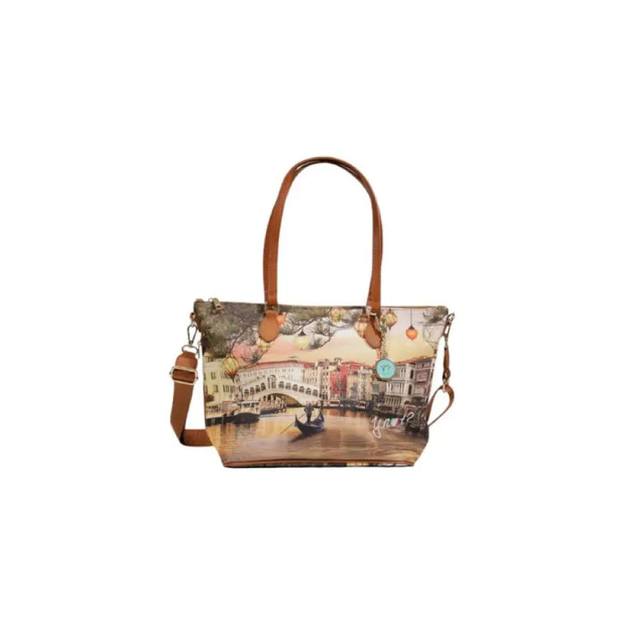 Handbag featuring a scenic Venice print and leather handles, Y Not? Women Bag