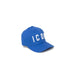 Icon Icon Women wearing Icon Women Cap, blue baseball cap with white letters