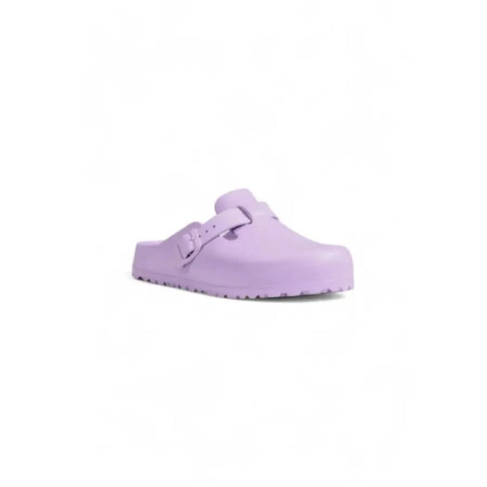 Lavender slip-on clog with buckle strap from Birkenstock - Women Slip On Shoes