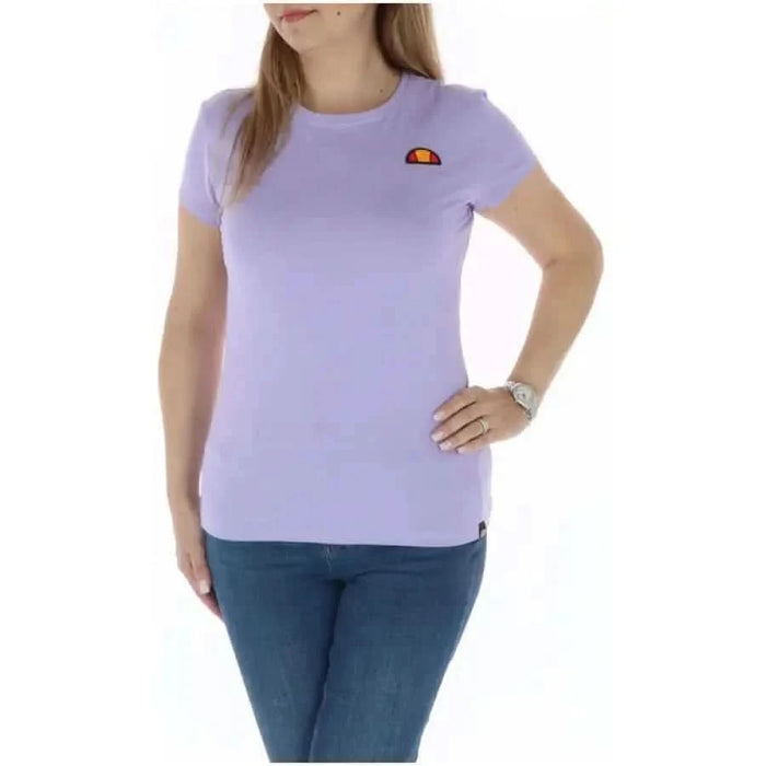 Ellesse Women’s T-Shirt in lavender with a small colorful logo on the chest