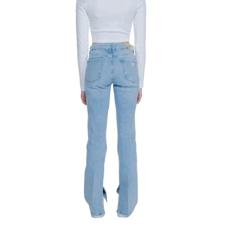 Light blue flared leg denim jeans from Guess - Guess Women Jeans collection
