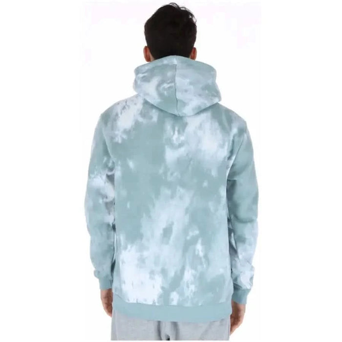 Light blue tie-dye hooded sweatshirt back view from Adidas Men Sweatshirts collection