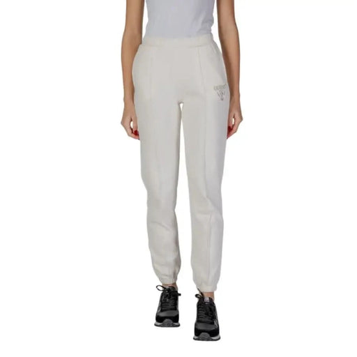 Light gray Guess Active women trousers with elastic cuffs at the ankles