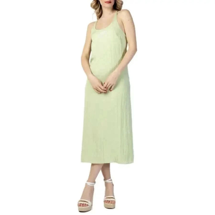 Light green sleeveless midi dress with scoop neckline by Calvin Klein Jeans