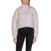 Light pink cropped puffer jacket with high collar and zip front from Columbia Women Jacket