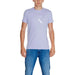 Light purple Calvin Klein T-shirt featuring white CK logo for men from Calvin Klein Jeans