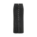 Long black denim skirt with button-front closure by Only for women