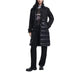 Long black winter coat with quilted lower half and wool upper half by Desigual