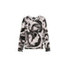 Long-sleeved Desigual women t-shirt featuring a black and white abstract face print