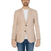 Man in Liu Jo Men Blazer flaunting urban city style with beige jacket