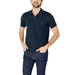 Peuterey men in black Peuterey polo shirt and jeans