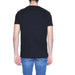 Alviero Martini Prima Classe Men T-Shirt: Man in Black Tee with White Logo on Back