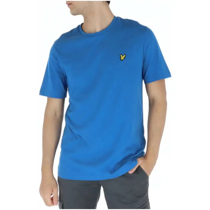 Lyle & Scott men t-shirt with blue color and yellow logo, perfect seasons product