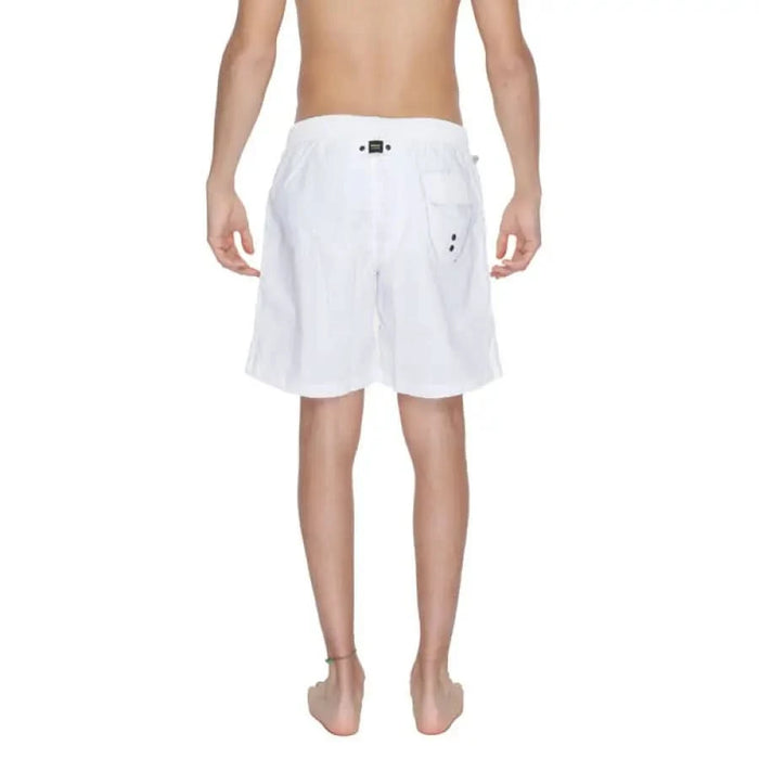 Blauer Blauer men swimwear model in white shirt and shorts