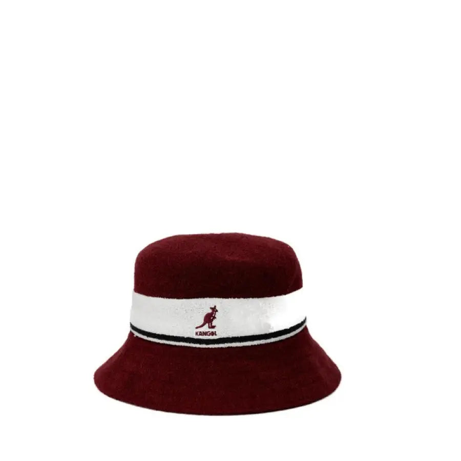 Urban style maroon Kangol Women Cap with white stripe around the brim - Stylish Clothing