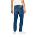 Medium-wash straight-leg denim jeans showcased from behind, Jeckerson Blue Men’s Jeans