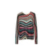 Desigual Women’s Knitwear - Multicolored Striped Long-Sleeved Sweater with Wavy Patterns