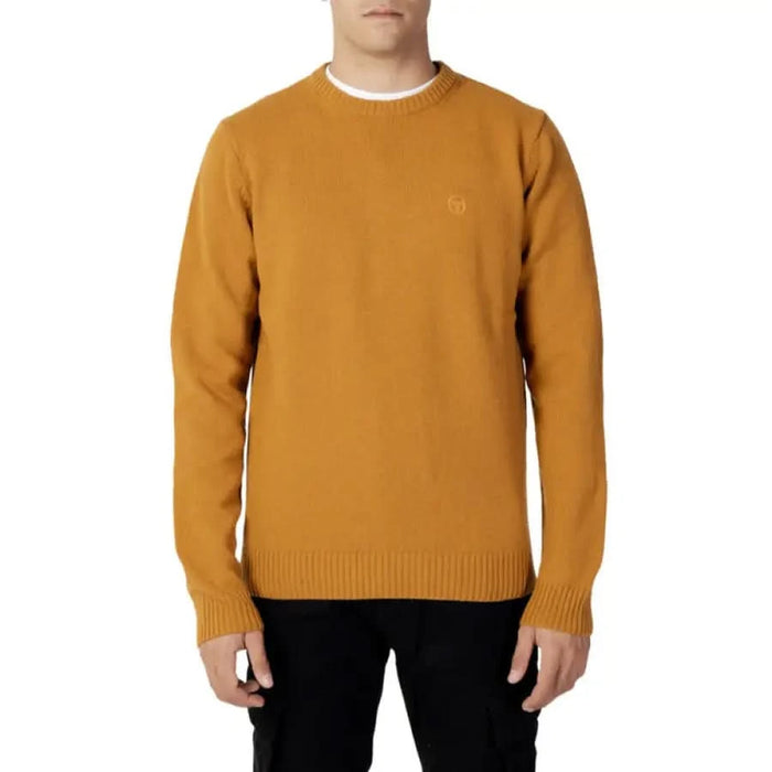 Mustard yellow knit sweater with crew neck from Sergio Tacchini Men Knitwear collection