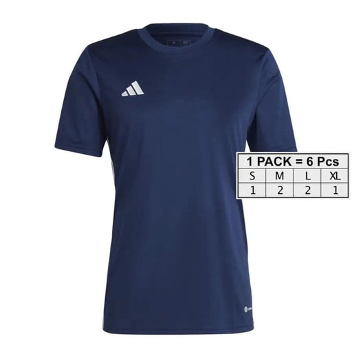 Navy blue Adidas Men T-Shirt with white logo on chest