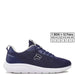 Navy blue Fila men’s athletic sneaker with white sole and branding