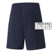 Navy blue athletic shorts with elastic waistband by Puma for men