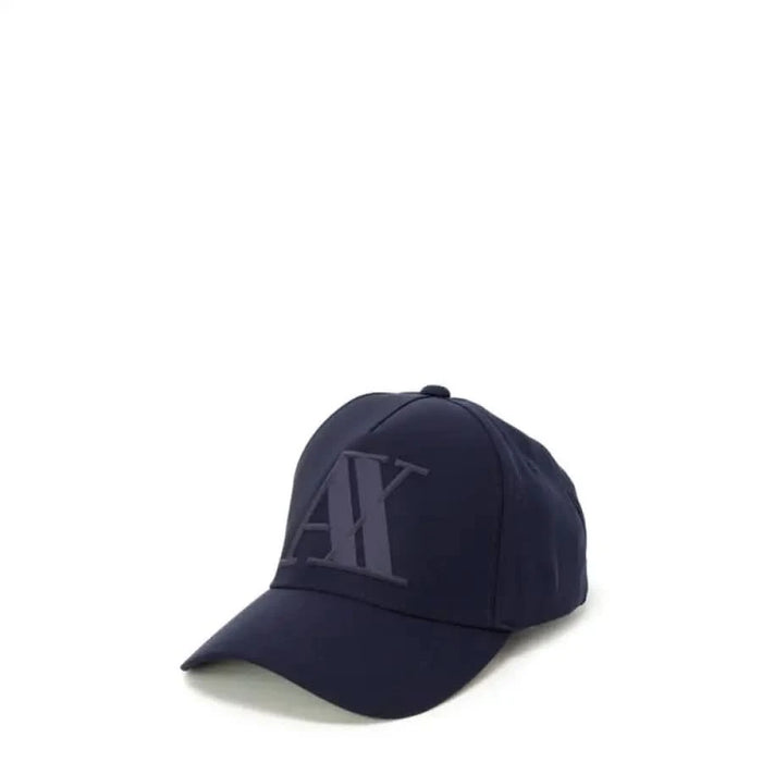 Navy blue baseball cap featuring AX logo, part of Armani Exchange Men Cap collection