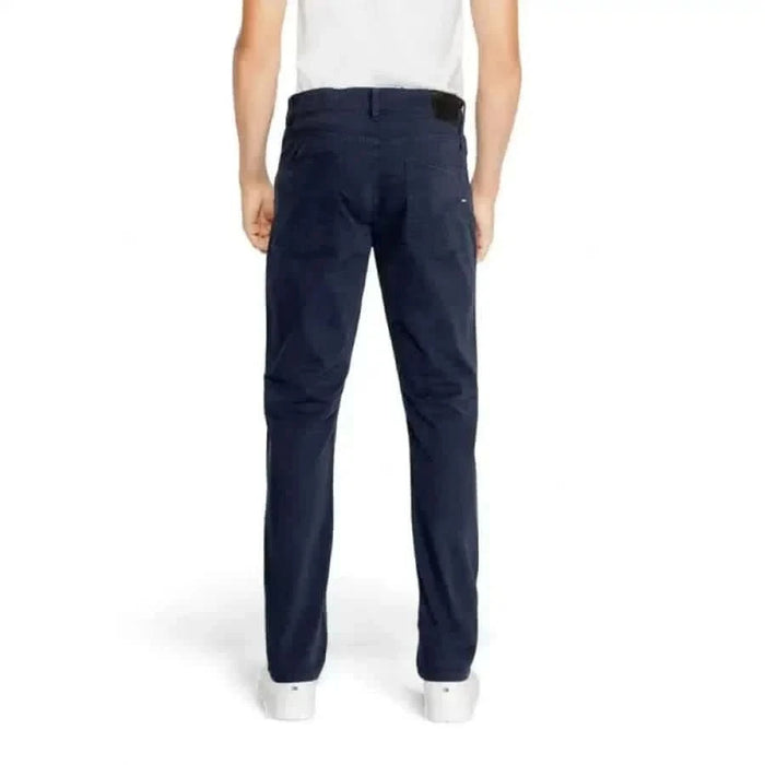 Navy blue chino pants from the back in Gas Men Jeans collection