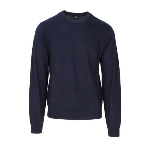 Navy blue crew neck sweater from Armani Exchange Men Knitwear collection