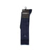 Navy blue dress sock with pinstripes and Emporio Armani logo for stylish Armani underwear