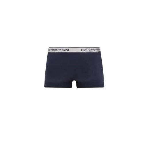 Navy blue Emporio Armani men’s boxer briefs with branded waistband - Emporio Armani Underwear