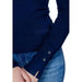 Navy blue Guess sweater with button-detailed sleeve cuff in Guess Women Knitwear collection