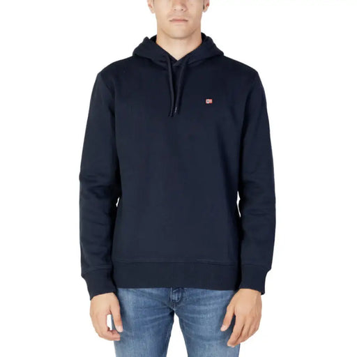 Navy blue Napapijri Men sweatshirt featuring logo on chest from apparel & accessories collection